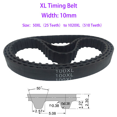 #ad Width 10mm XL Timing Belt 50XL to 1020XL Pitch 5.08mm Belt for CNC Step Motor $2.33
