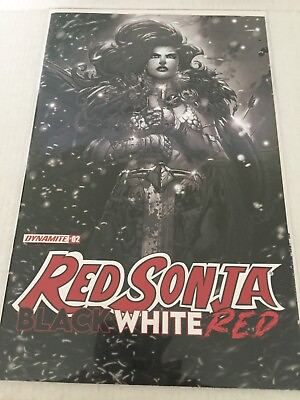 #ad 2021 Dynamite Comics Red Sonja Black White Red Jonboy Meyers Bamp;W Variant #2 $16.95