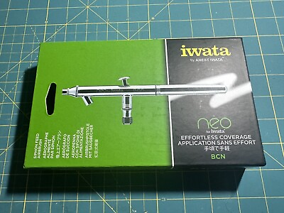 #ad Used NEO for Iwata BCN Siphon Feed Dual Action Airbrush With 2 Glass Jars $44.99