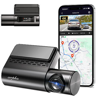 #ad 4K Front Car DVR Dash Cam WiFi GPS Parking Mode Loop Recording 2K 1080p Camera $95.00