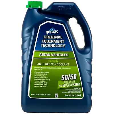 #ad PEAK Antifreeze Coolant For Asian Vehicles 50 50 Prediluted Green 1 Gallon $28.66