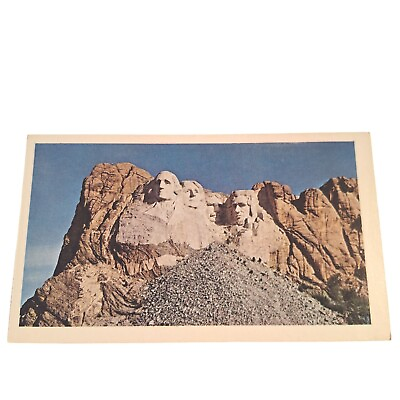 #ad Postcard Mt Rushmore Mount Rushmore National Memorial SD American Oil Chrome $4.89