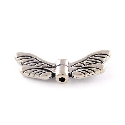 #ad 50pcs Tibetan Alloy Wing Metal Beads Carved Antique Silver Loose Spacers 7x20mm $7.46