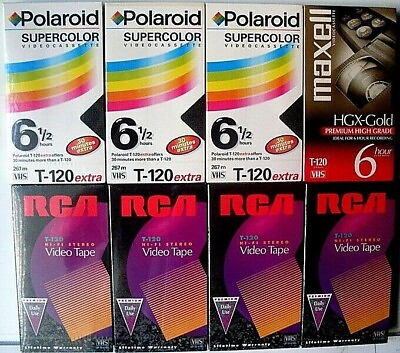#ad 8 VHS TAPES FACTORY SEALED VARIOUS BRANDS NEW FREE U.S. SHIPPING $24.99