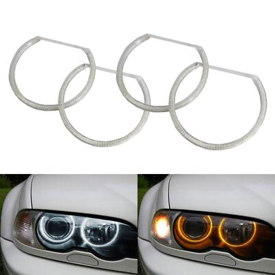 #ad Switchback Dual Color LED Angel Eye Halo Rings For BMW 3 5 7 Series Headlight $61.19