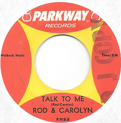 #ad ROD amp; CAROLYN Talk To Me on Parkway teen mod rocker 45 HEAR $20.00