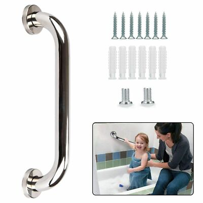 #ad 12in Long Stainless Steel Bathroom Bathtub Grab Bar Handicap Safety Hand Rail $9.35