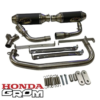 #ad Dual exhaust pipe mount high Honda grom 125 msx125 sf 2014 Present All Model. $279.99
