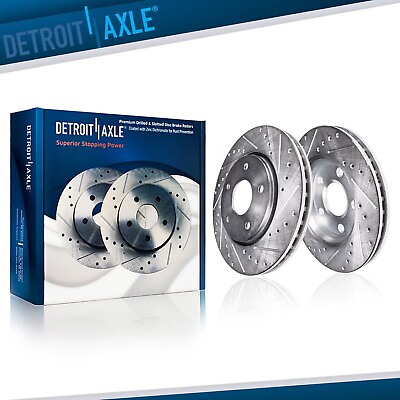 #ad Pair Front Drilled Disc Brake Rotors for Land Rover Range Rover Sport Discovery $125.08