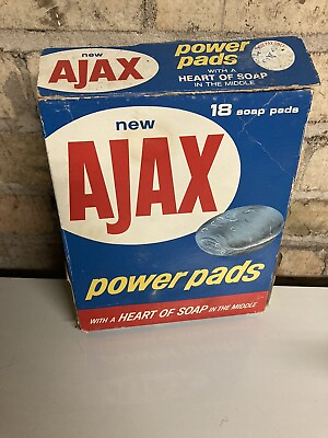 #ad Vintage “NEW” Ajax Power Pads Full OPENED Box Advertising NOS Open Made In USA $52.99
