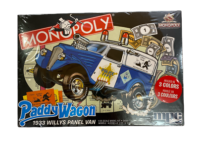 #ad Monopoly Paddy Wagon Model Kit 1933 Willys Panel Van 1:25 Car MPC Snap Pieces $25.49