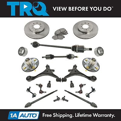 #ad TRQ 21 Piece Steering Suspension amp; Brake Kit Control Arms Axles Tie Rods Brakes $474.95
