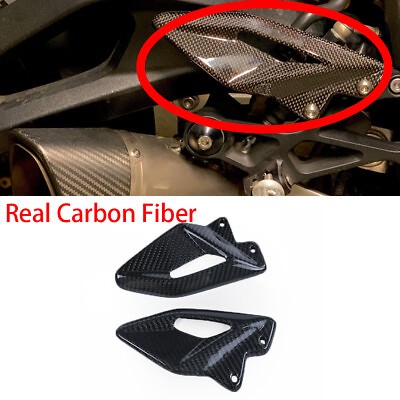 #ad For Street Triple 765RS 2017 2024 Carbon Fiber Footpeg Rear FootHeel Guard Plate $87.56