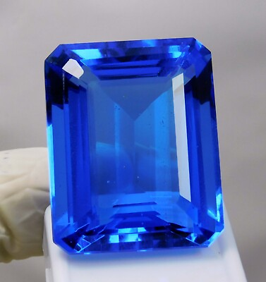 #ad 109.75Ct Natural Blue Tanzania Of Tanzanite Emerald Cut Loose Gemstone Certified $20.24