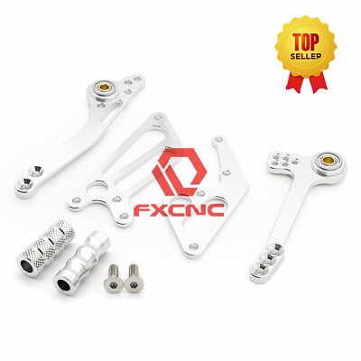 #ad CNC Silver Brake Shift Pedal Wing Rearset Footpegs Rests For M1100 EVO 2011 2013 $39.10
