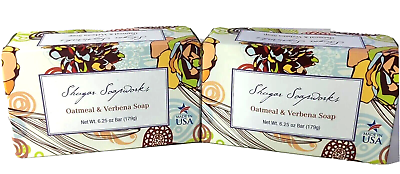 #ad SHUGAR SOAPWORKS BAR SOAP 6.25oz OATMEAL AND VERBENA NATURAL 2 BOXES NIB $8.23