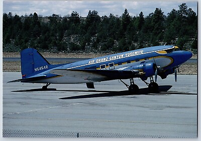 #ad Airplane Postcard Air Grand Canyon Yosemite Airlines Douglas DC 3C CB3 $3.99