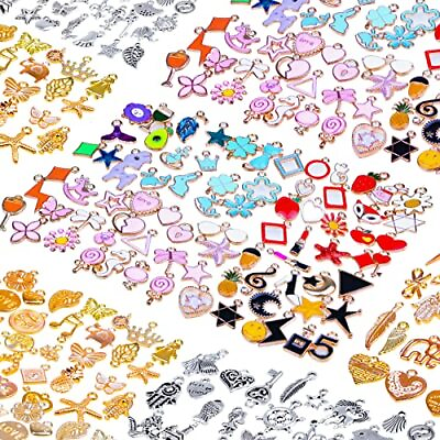 #ad 150PCS Bracelet Charms for Jewelry Making Wholesale Bulk Lots Jewelry Making Sil $15.37