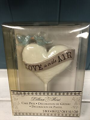 #ad Love is in the Air Wedding Decoration 5” Cake Pick Topper Decor Lillian Rose $26.99