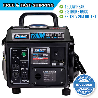 Pulsar G1200SG Portable Gas Powered Generator with Carrying Handle 1200W $151.99