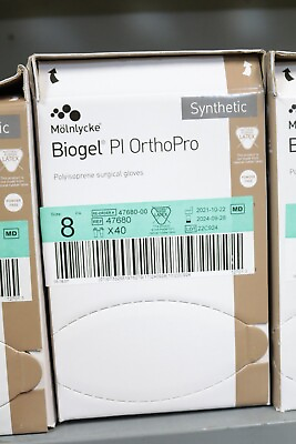 #ad Molnlycke Biogel PI OrthoPro Size 8 Box 40 EXP 09 2024 REF 47680 $50.00