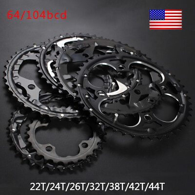 #ad Bike Chainring 22 24 26 32 38 42 44T Single Double Triple Speed 104 64bcd Round $10.54