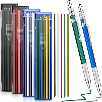 #ad 2 Pcs Welders Pencil with 48 PCS round Refills Mechanical Pencils Metal Welding $14.29