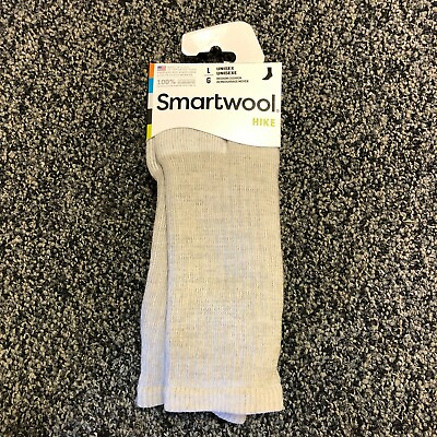 #ad NEW Smartwool Mens Hike Merino Wool Crew Socks Light Brown Large $15.95