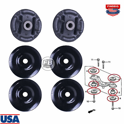 #ad 6x Rear Differential Arm Mounting Bushing Support Rubber For Honda CR V 97 12 $29.99