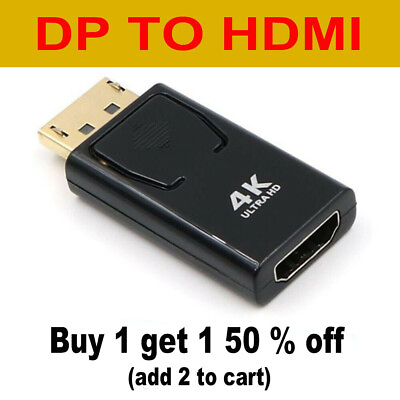 #ad 4K Display Port to HDMI Adapter DP Male HDMI Female Adapter 4k*2k $7.99