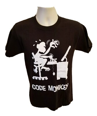 #ad Code Monkey Adult Small Black TShirt $15.00