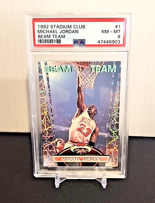 #ad 1992 Stadium Club Beam Team #1 Michael Jordan PSA 8 $399.00