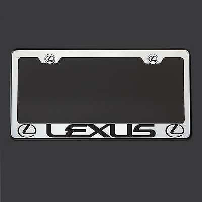#ad T304 Polish Mirror Stainless Steel Lexus Black Laser Etched License Plate Frame $29.99