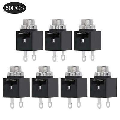 #ad 50Pcs Socket Plug Adapter Terminals Electrical DIP 3.5MM Pin With Nut ZOK $9.33