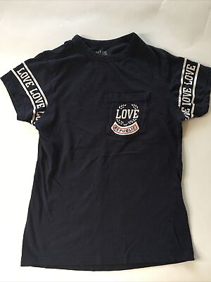 #ad On Fire Womens Juniors Size S LOVE REPUBLIC Graphic T Shirt Black Short Sleeve $15.04