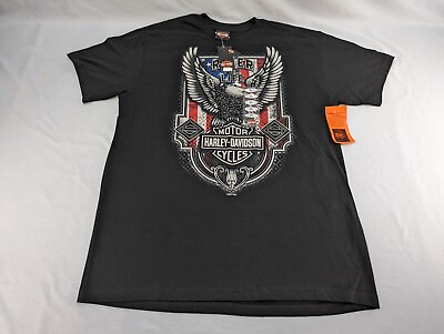 #ad Harley Davidson Terre Haute Indiana Eagle XL New Shirt Black NWT Rider For Life $21.24