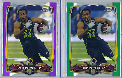 #ad LACHE SEASTRUNK 2014 Chrome Rookie Green amp; Purple Refractor Lot Redskins RC $1.79