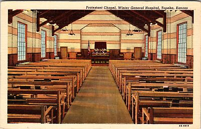 #ad Topeka KS Kansas Protestant Chapel Religion Inside Vintage Postcard $7.99