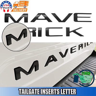 #ad Matte Black Tailgate Emblem For MAVERICK 2022 2023 Letter Nameplate Rear Decal $19.99