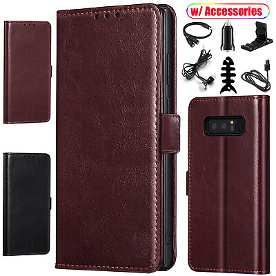 #ad For Samsung Galaxy Note 8 Case Leather Wallet Slim Flip Phone Cover Accessory $13.99