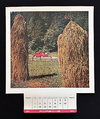 #ad PORSCHE 356 Coupe Original 1963 Factory Calendar Print 13x13quot; Photo Poster $58.65