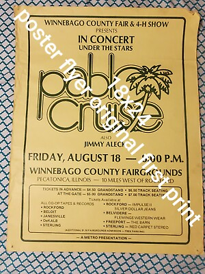 #ad Pablo Cruise poster flyer original 70#x27;s first print rare 18x24 $149.99