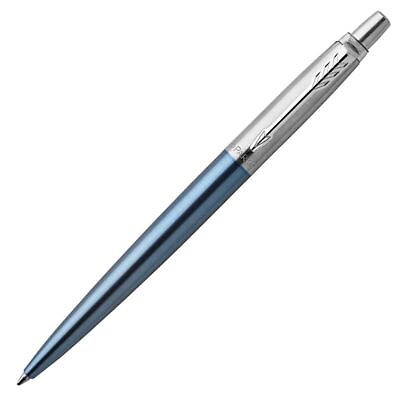 #ad Parker Jotter Ballpoint Pen Waterloo Blue amp; Stainless Steel Made In France $14.95