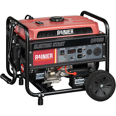 #ad Rainier 4400 Peak Watt Portable Gas Generator with Electric Start $299.00