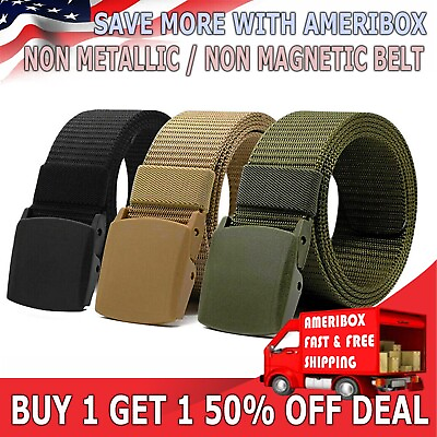 #ad Men Casual Military Tactical Army Adjustable Quick Release Belts Pants Waistband $4.99