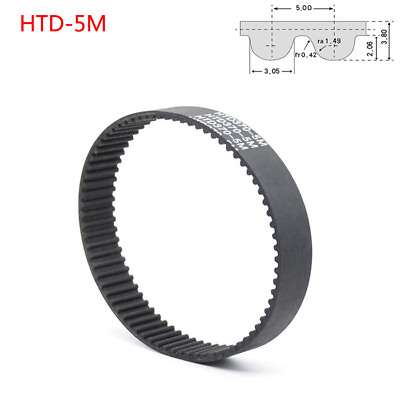 #ad HTD 5M Pitch 5mm Rubber Pulley Timing Belt Close Loop Timing Synchronous Belt $2.75