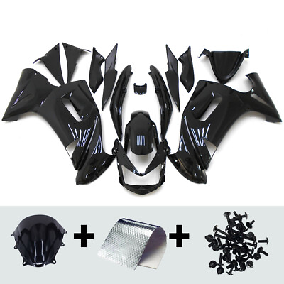 #ad Black Fairings Plastic Kit for 2006 2007 2008 Ninja 650r EX650 Kawasaki Bodywork $349.95