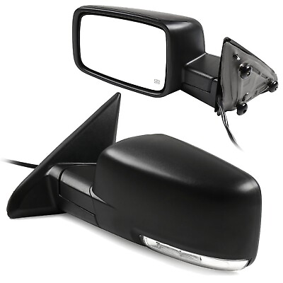 #ad Power Heated Turn Signal Puddle Light Side Mirrors For 2009 19 Dodge Ram 1500 $141.99