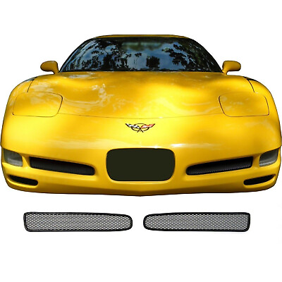 #ad CCG BLACK MESH GRILL INSERTS FOR 97 04 CHEVY CORVETTE C5 GRILLE PRE CUT AND TRIM $29.99