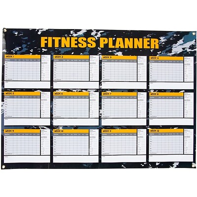#ad 12 Weeks Dry Erase Fitness Planner for Workout Exercise Log Weight Loss Program $10.99